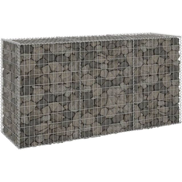 Gabion kivikori kansilla galvanoitu teräs 200x60x100 cm