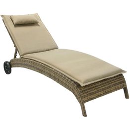 Aurinkotuoli Home4you Wicker ruskea/beige
