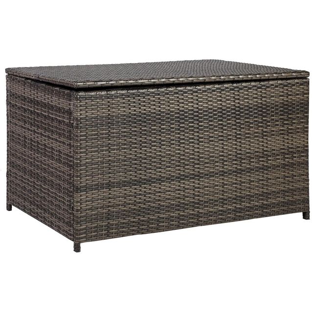 Säilytyslaatikko Home4you Wicker, 122x52x62cm, polyrottinki, tummanruskea