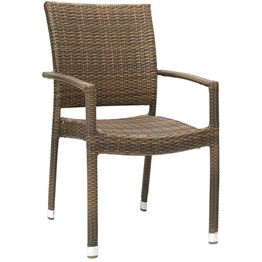 Tuoli Home4you Wicker-3, ruskea/beige
