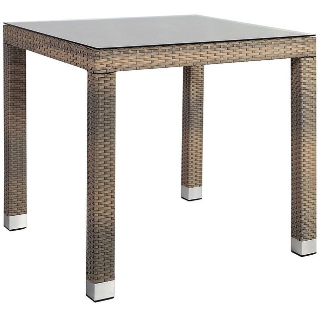 Pöytä Home4you Larache, 80x80cm, harmaa, kirkas lasi