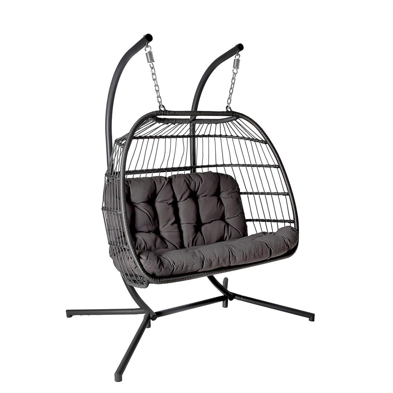 Riipputuoli Home4you Yoyo, 2-istuttava, musta/harmaa