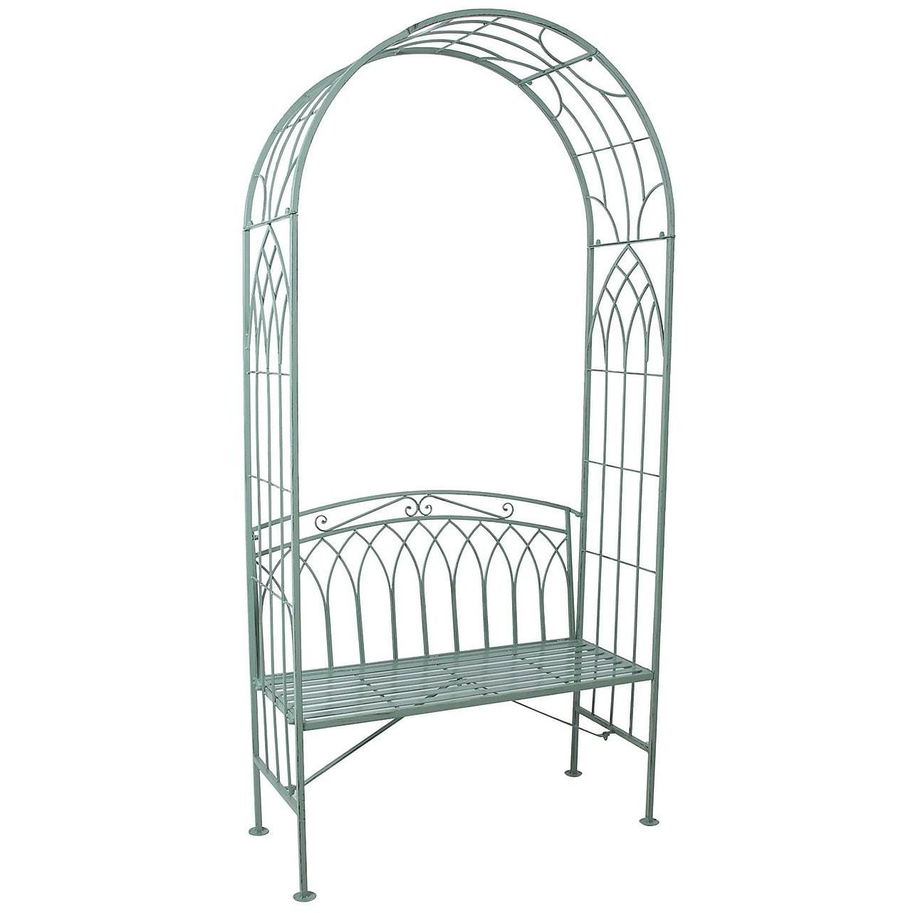 Puutarhapenkki kaarella Home4you Mint, 103cm, vihreä