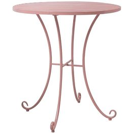 Pöytä Home4you Rosy, Ø70cm, takorauta, pinkki
