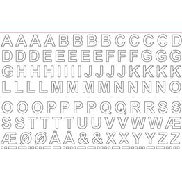 Kirjainsetti Habo itsekiinnittyvä 13mm valkoinen