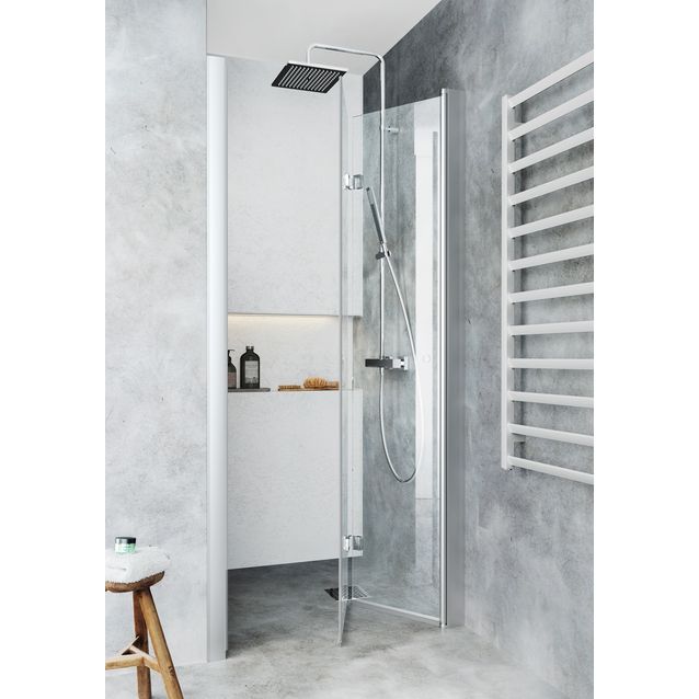 Suihkuovi syvennykseen Hafa Igloo Pro Niche 70, taittuva, 1 jatkoprofiili, alumiini