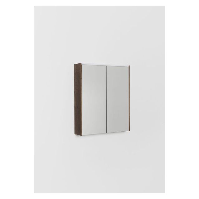 Peilikaappi LED-valolla Hafa Shift, 600x146mm, pistorasia oikea, savu tammi