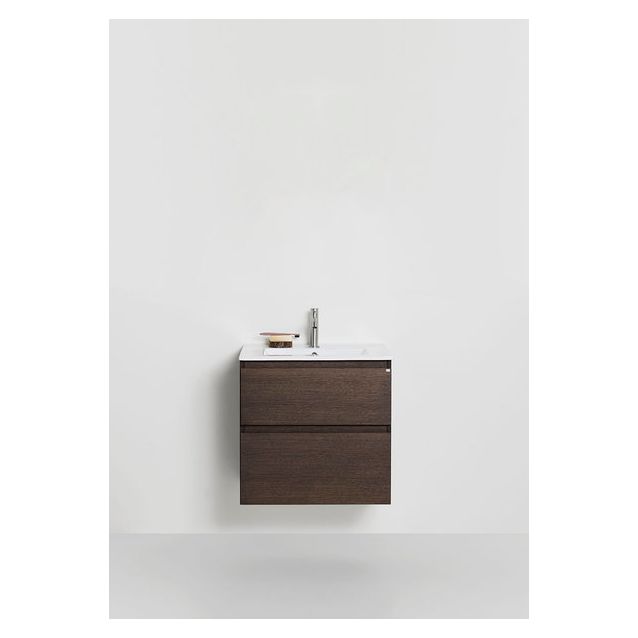 Allaskaappi altaalla Hafa Go Plus, 600x610x165mm, 2 ltk, tumma tammi