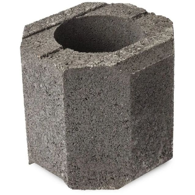 Vallikivi HB-Betoni, 215x215x200mm, iso päätykivi, musta