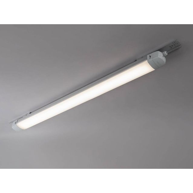 LED-teollisuusvalaisin Hide-a-lite Liteline 1200 S tunnistimella IP65 vaaleanharmaa