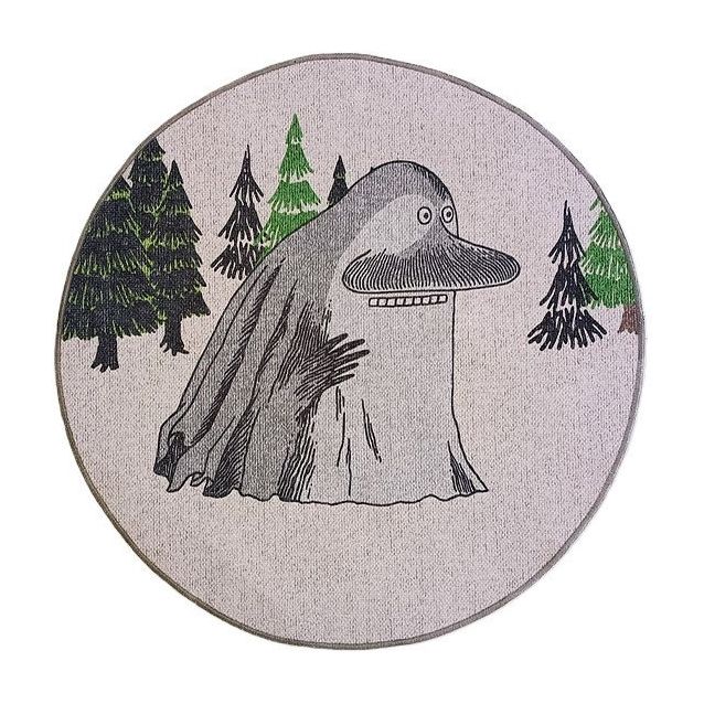 Pyöreä matto Muumi Mörkö Metsässä Ø80cm beige