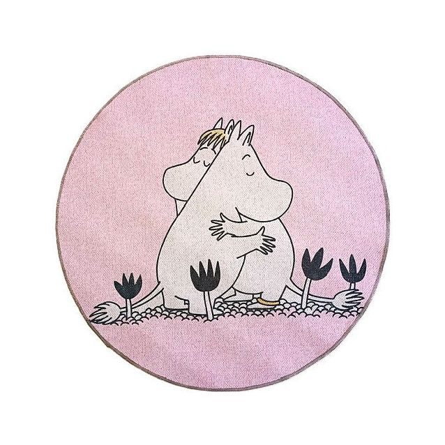 Pyöreä matto Muumi Rakkaus Ø80cm pinkki