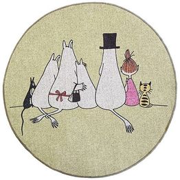 Pyöreä matto Muumi Yhdessä Ø80cm vihreä