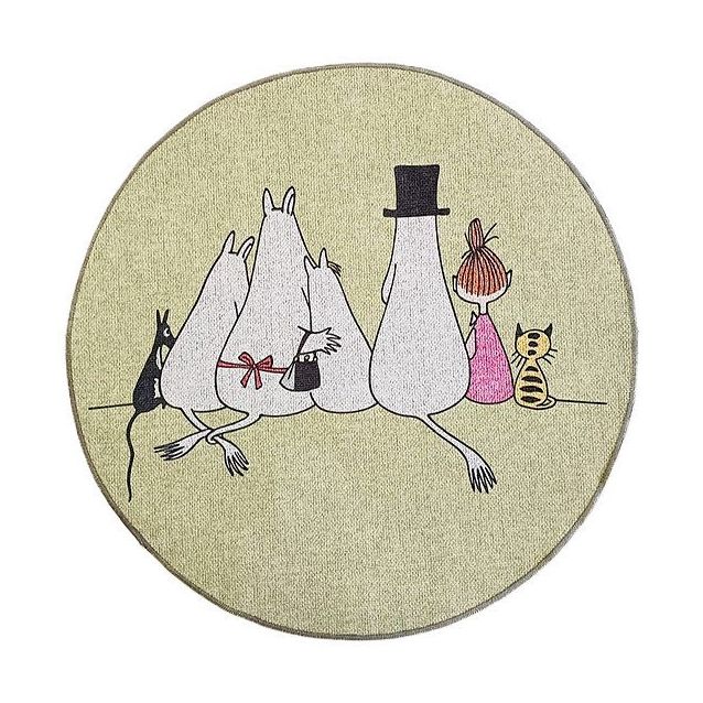 Pyöreä matto Muumi Yhdessä Ø80cm vihreä