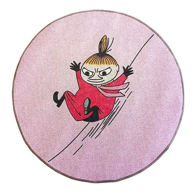 Pyöreä matto Muumi Myy liukumäessä Ø80cm pinkki