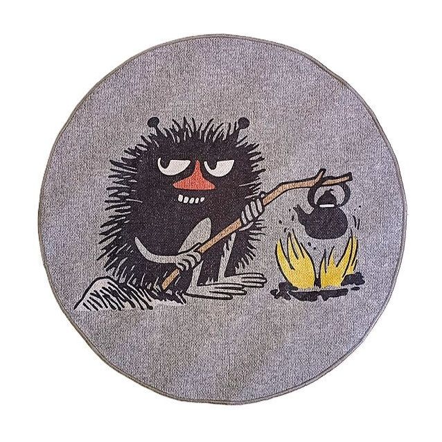 Pyöreä matto Muumi Haisuli Nuotiolla Ø80cm tummanharmaa