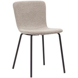 Ruokatuoli Basic Home Katy, 4 kpl, greige/valkoinen bouclé, mustat metallijalat