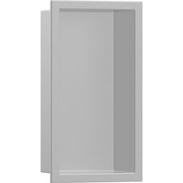 Seinään upotettava hylly Hansgrohe XtraStoris Original, kehyksellä, 300x150x70 mm, betoninharmaa