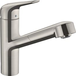 Keittiöhana Hansgrohe Focus M42 150 1jet, ulosvedettävä juoksuputki, ruostumaton teräs