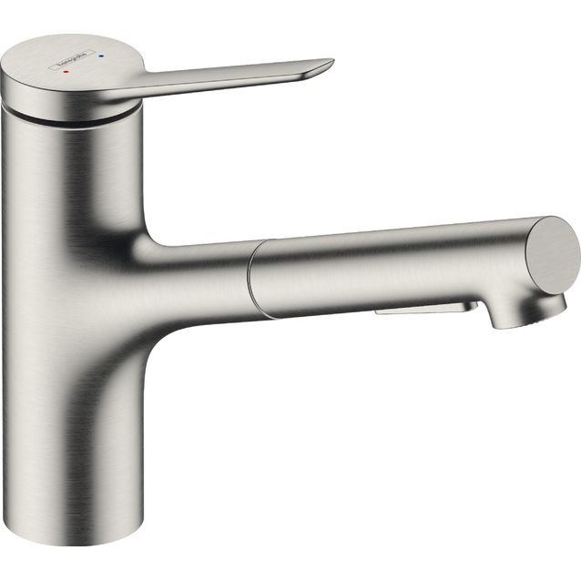 hansgrohe Zesis M33 Yksiote keittiöhana 150, metallinen ulosvedettävä juoksuputki, 2 jet, sBox