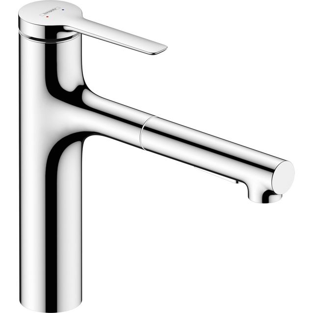 hansgrohe Zesis M33 160, metallinen ulosvedettävä juoksuputki, 2 jet, sBox