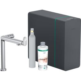 Keittiöhana Hansgrohe Aqittura M91 SodaSystem 210, ulosvedettävä juoksuputki 1jet, aloitussarja, kromi