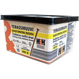 Terassiruuvi H&H 55x4.2mm AISI410 TX20 ruskea 250kpl/pkt