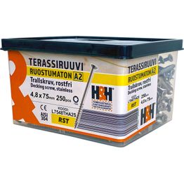 Terassiruuvi H&H 75x4.8mm A2 TX20 250kpl/pkt