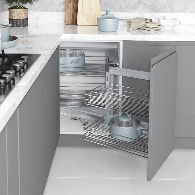 Kulmamekanismi Hiipakka Secret 40-50cm ovelle kromi