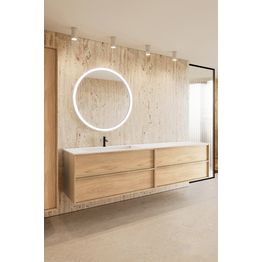 Kaksoisallaskaappi altaalla Hietakari Casa H06, 1980x457x500 mm, valkoinen Corian-allas, eri värejä