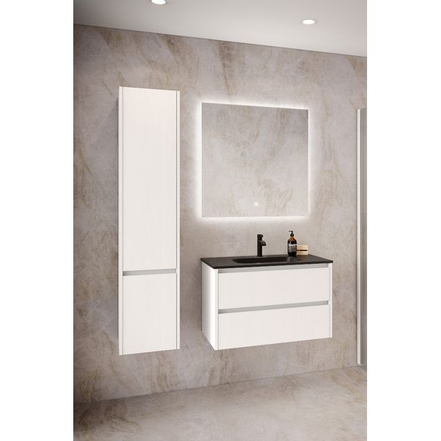 Korkea kaapi kahdella ovella Hietakari Classic K07, 350x350x1600 mm, mattavalkoinen