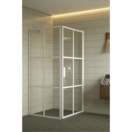 Suihkunurkka Hietakari Bläk 765 Paris valkoinen seinä ja ovi eri kokoja