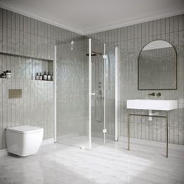 Suihkunurkka Hietakari Classic 147 kiinteä seinä ja taittuva ovi eri kokoja eri värejä