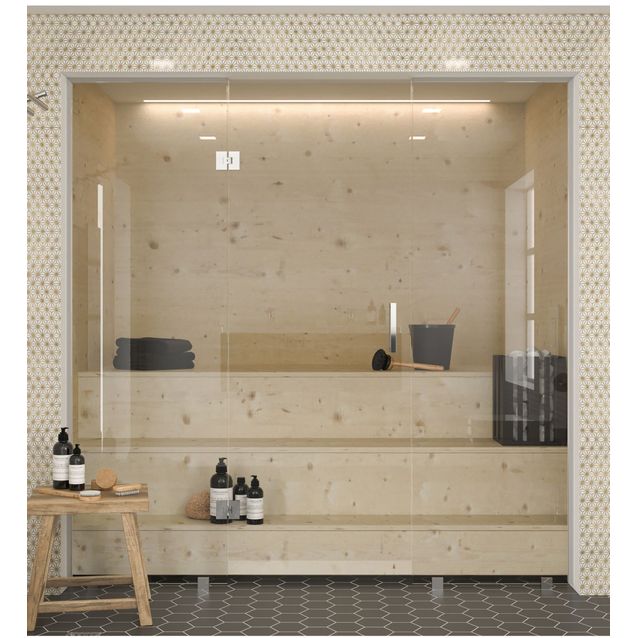 Saunan lasiseinä Hietakari Classic 647 ovi + 2 sivuseinää