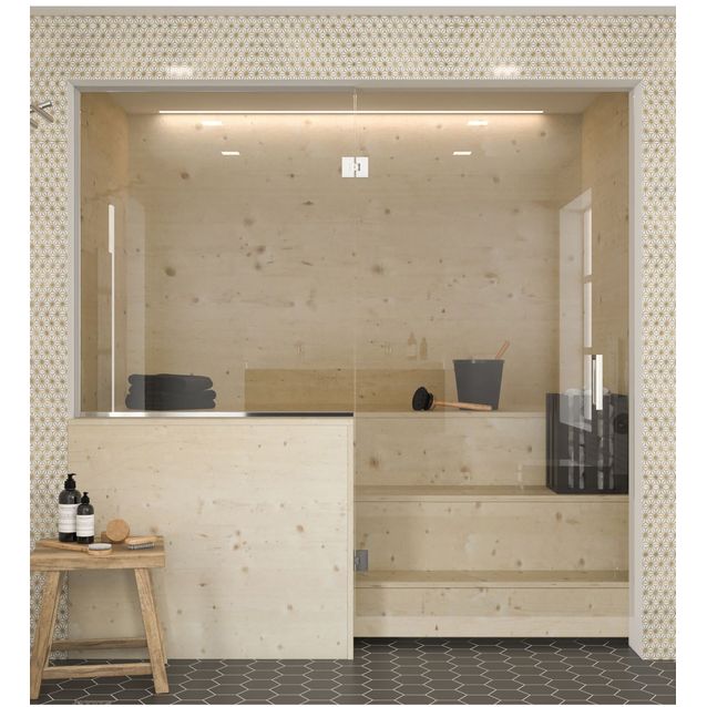 Saunan lasiseinä Hietakari Classic 654 ovi + sivulasi