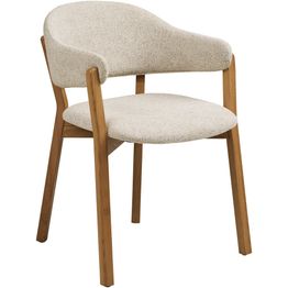 Ruokapöydän tuoli House Nordic Dunkirk, käsinojilla, ruskea/beige