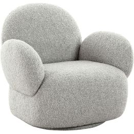 Lepotuoli House Nordic Messina, pyörivä, vaaleanharmaa bouclé