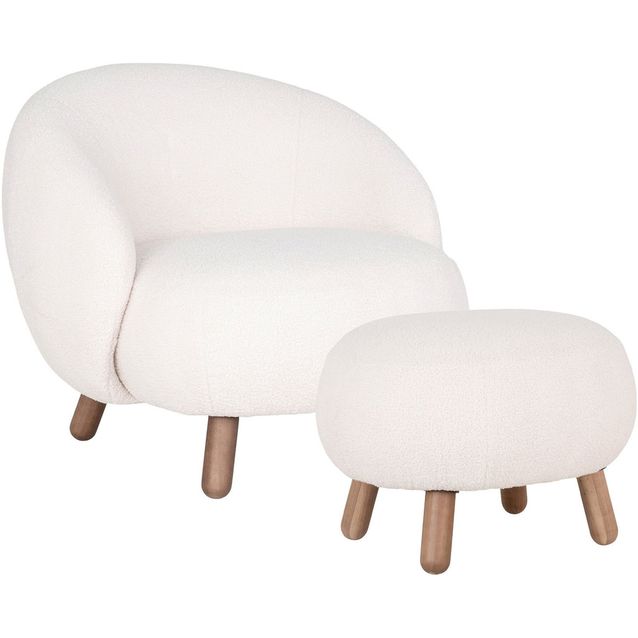 Lepotuoli rahilla House Nordic Savona, valkoinen