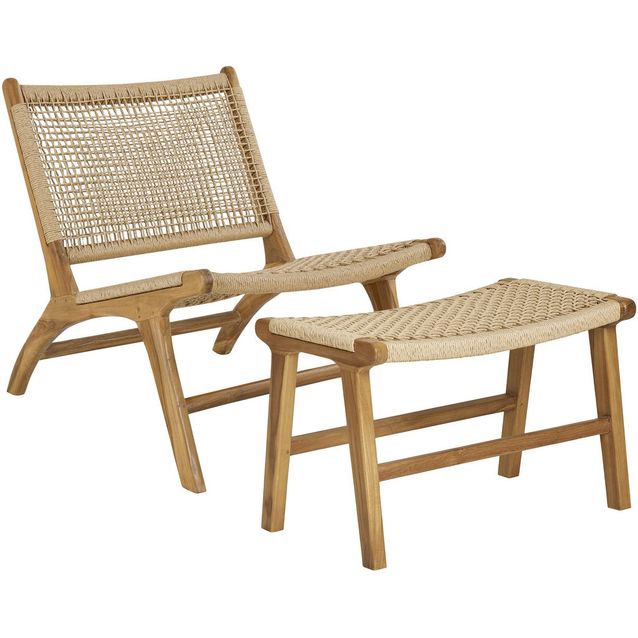 Lepotuoli rahilla House Nordic Derby, tiikki/polyrottinki