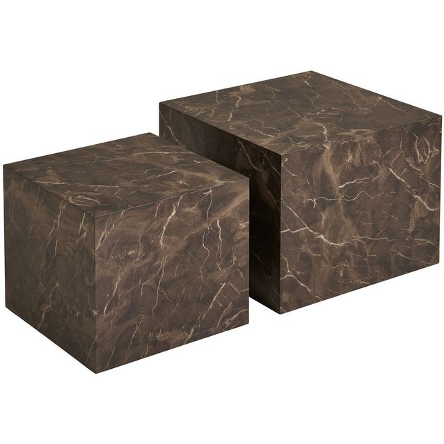 Sohvapöytä House Nordic Prague, 40x40/50x50cm, ruskea marmorikuosi