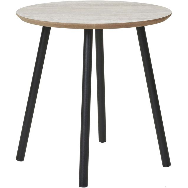 Sivupöytä House Nordic Aalst, ø40x40cm, harmaa/beige travertinekuosi