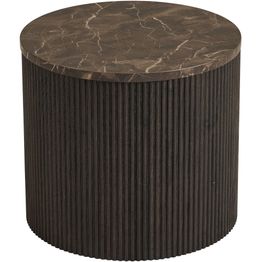 Sivupöytä House Nordic Rota, ø45x40cm, tummanruskea marmorikuosi