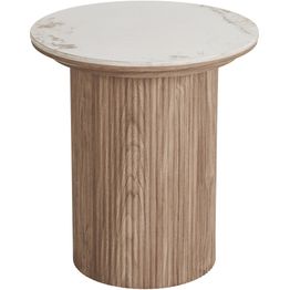 Sivupöytä House Nordic Athens, ø45x50cm, valkoinen/ruskea