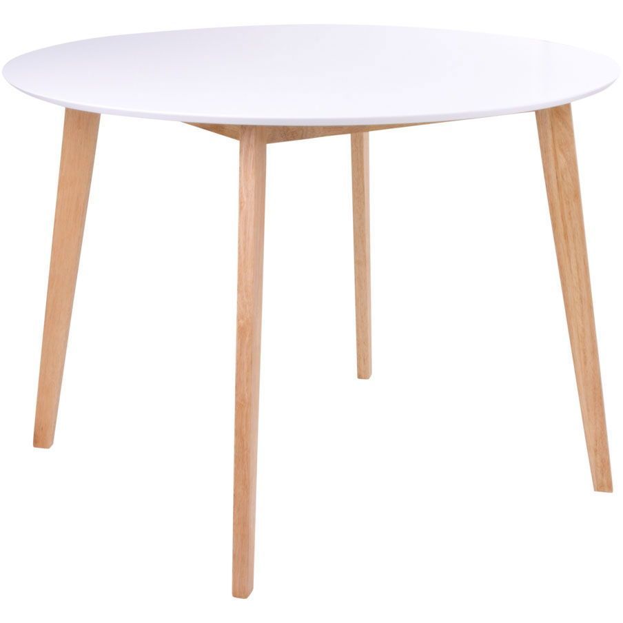 Ruokapöytä House Nordic Vojens, ø105cm, valkoinen/ruskea