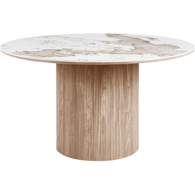 Pyöreä ruokapöytä House Nordic Athens, valkoinen/ruskea, eri kokoja