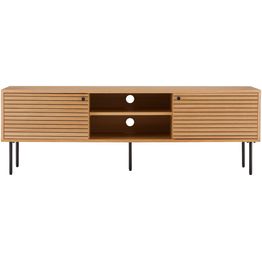 TV-taso House Nordic Kyoto, 150x40x50cm, 2 hyllyä + 2 kaappia, ruskea tammiviilu