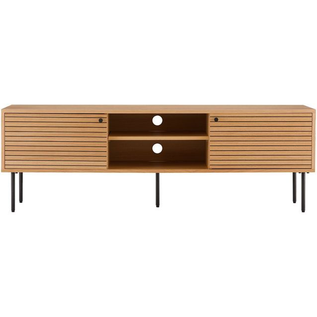 TV-taso House Nordic Kyoto, 150x40x50cm, 2 hyllyä + 2 kaappia, ruskea tammiviilu