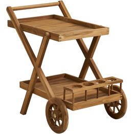 Tarjoiluvaunu House Nordic Pasaku, 86x50x81cm, luonnollinen tiikki