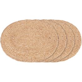 Pöytätabletti House Nordic Bombay, juutti, ovaali, 35x45cm, 4kpl, vaaleanruskea