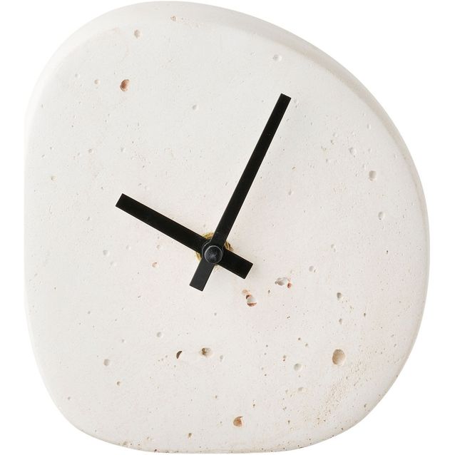 Pöytäkello House Nordic Linz, 14x15cm, hiljainen käynti, valkoinen